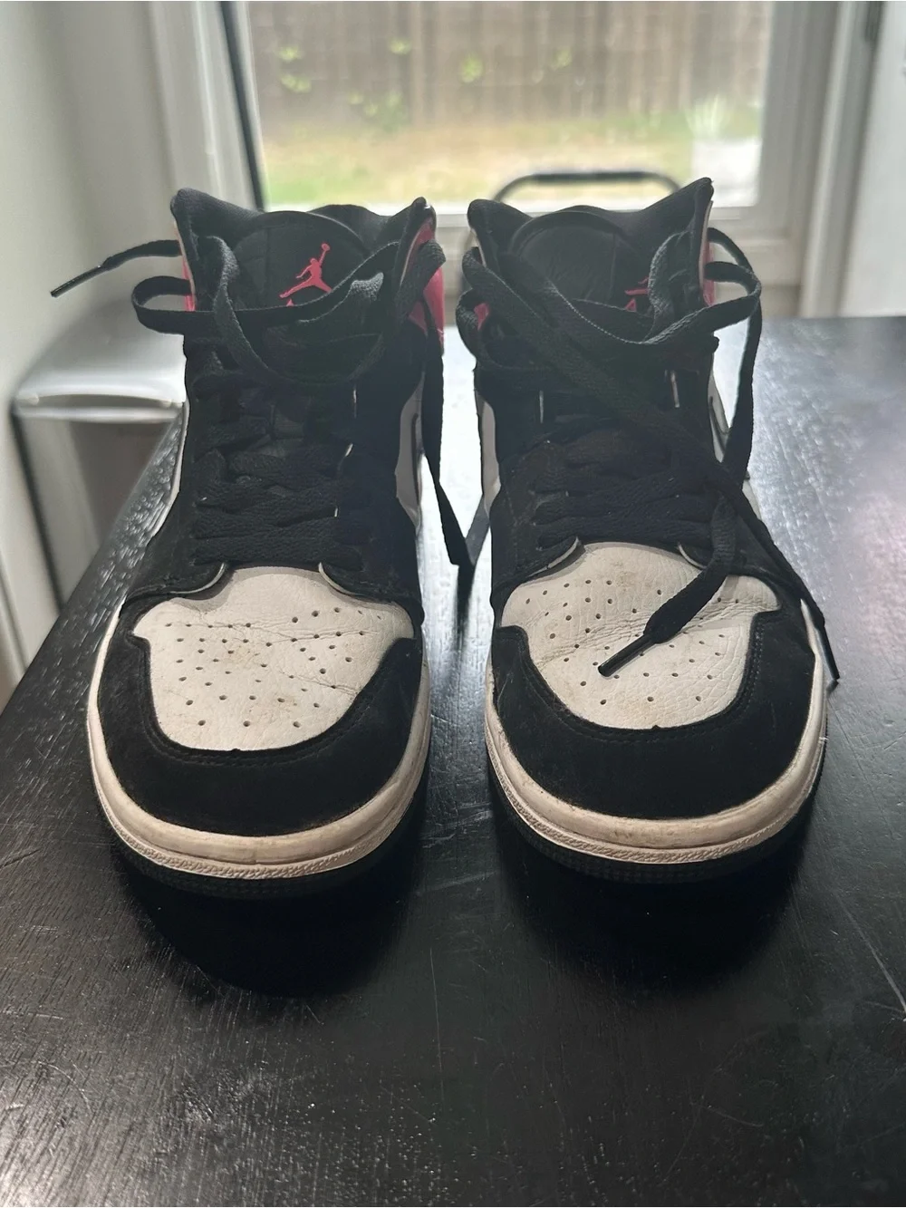 Jordan Women's High-Top Sneakers in White, Black & Pink